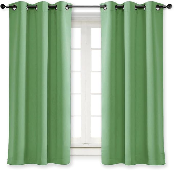 NICETOWN Blackout Curtain Blind for Bedroom, Single Panel, W42 x L54 inches, Forest Green, Thermal Insulated Grommet Blackout Room Darkening Drape/Drapery