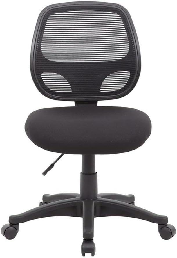 Scranton & Co Commercial Grade Mesh Task Chair, Black Linear Mesh Back, Lumbar Support, Adjustable Seat Height, 19" W x 25.5" D x 35-40" H, Heavy-Duty Home Office Chair with Nylon Base
