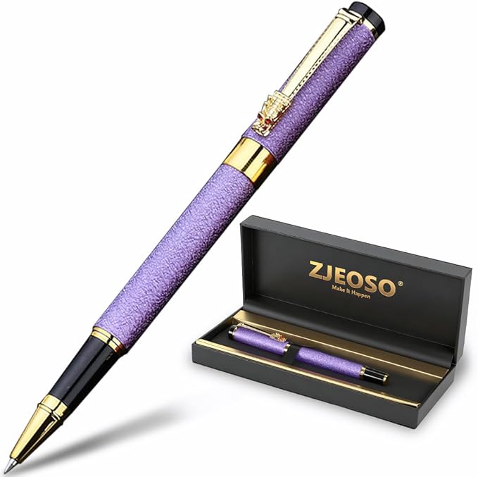 Luxury Pen,Best Luxury Ball Pen Gift Set for Women,Black Ink Fancy Pen Refillable for Executive Office,Professional,pretty pens,cool pens,Nice cute Designer Pen (Purple)