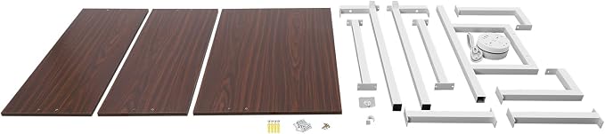 Wall Mount Desk 3 Tiers Wall Table Wall Mount Computer Writing Table Industrial Bookcase Desk Brown and White for Homes Office School