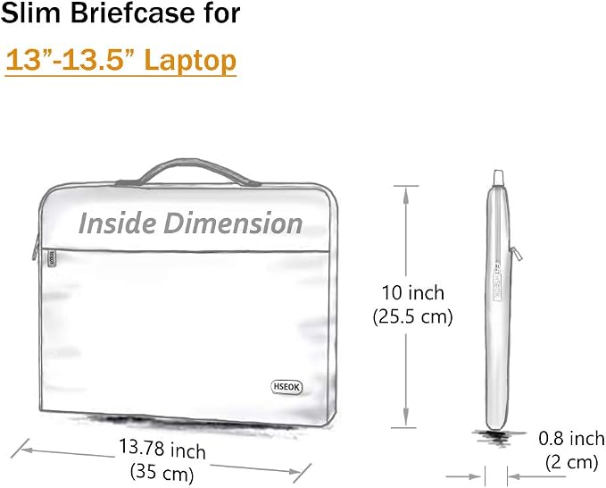 Hseok Laptop Sleeve 13-14 Inch Case Briefcase Compatible with MacBook Neo Pro 14 M5/M4/M3/M2/M1, All Models 13.3 Mac Air/Pro, XPS 13 14, Most Popular 13"-14" Notebooks,D01E01