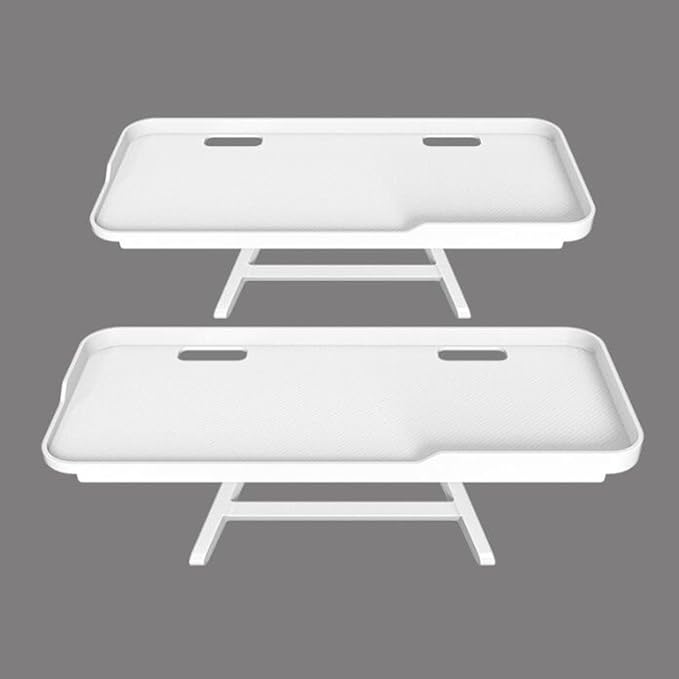 JIANNI Monitor Top Shelf, 2pcs Tv Top Shelf with Stringing Holes and Non-Slip Platform Quick Installation Without Drilling Storage Holder Stand (White)