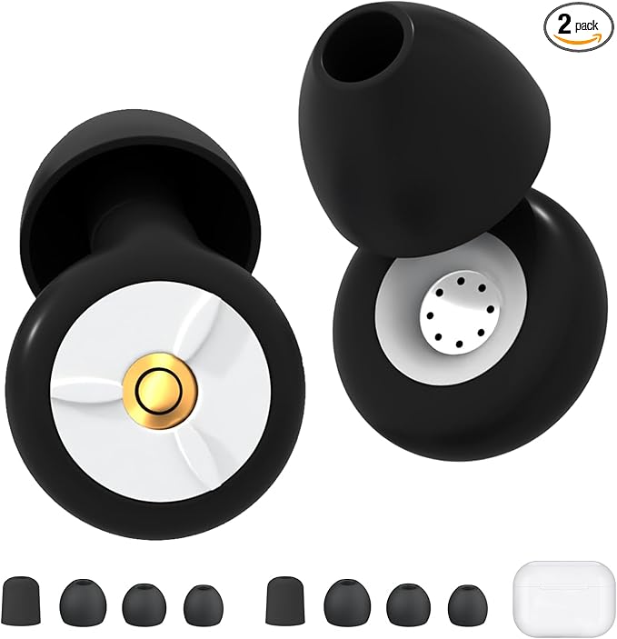 Ear Plugs for Sleeping Noise Cancelling, 24-30dB Ear Plugs for Noise Reduction, Hearing Protection, Silicone Soft Reusable EarPlugs for Sleep, Concert, Focus with Case & 4 Pair Eartips