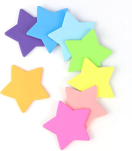 Yuntop 8 Color Star Shape Sticky Notes, 240 Sheets, Self-Sticky Note Pads for School Office Home