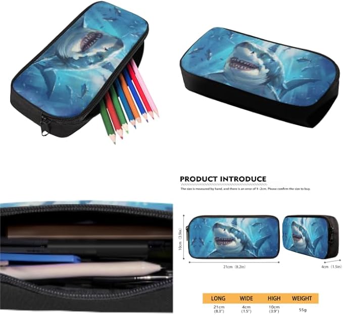 Ystardream Kids Backpack and Lunch Box Set Cool Shark 6Th Grade Backpack for Boys 17 Imch Bookbags with Spacious Interior Storage Pencil Case Water Bottle Sleeve for Children Travel and School Use