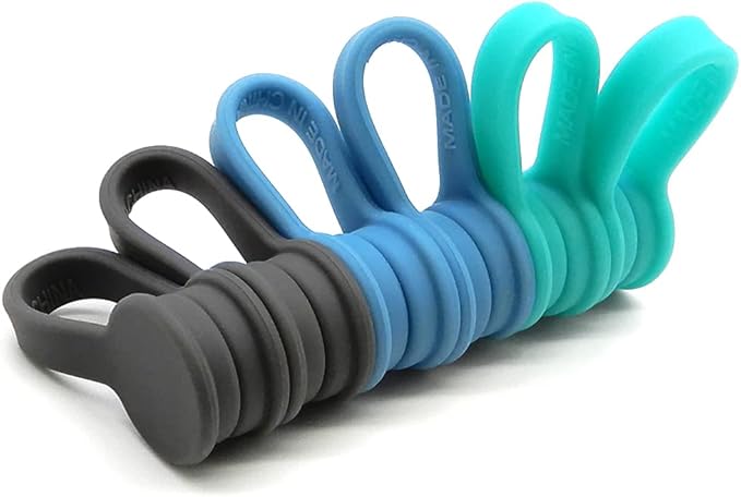 Viaky Magnetic Cable Ties 6-Pack,Silicone Magnetic Twist Ties Colorful | Reusable Cord Organizer for Bundling Earphone, Phone Charger, Cord Management Straps for Home,Office,Kitchen,School,Travel