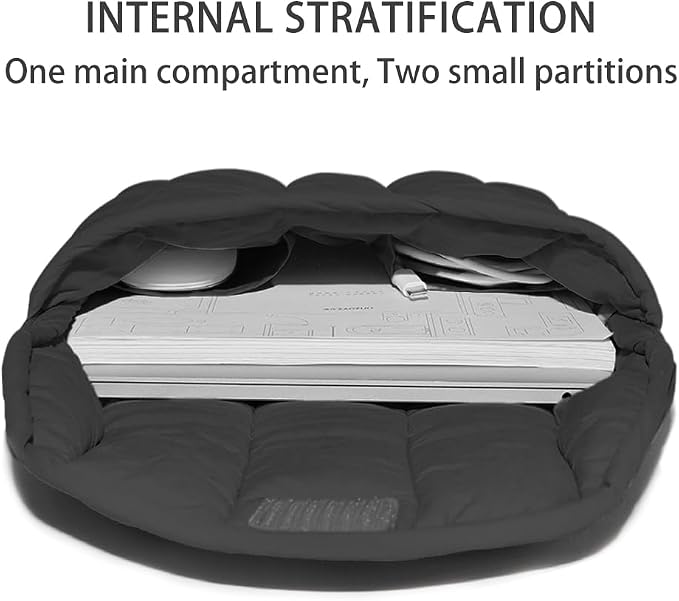 Puffy Laptop Sleeve 11-12 Inch Black, Protective Carrying Case for Men and Women, Cute Case Bag Compatible with 11 and 12 Inch Laptops, 10.9" Ipad 10, 10.2" Ipad 7 8 9 in Cover