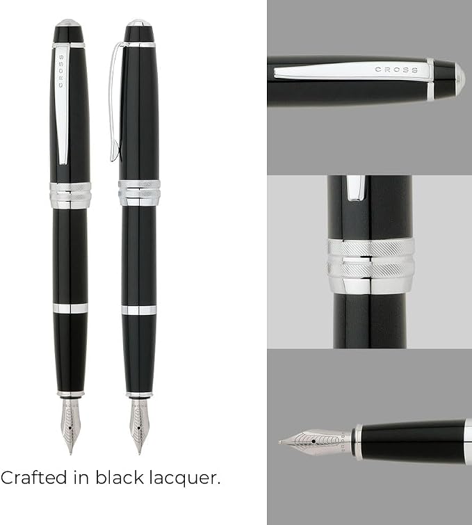 Cross Bailey Black Lacquer Medium With Stainless Steel Nib Self Serve S Fountain Pen
