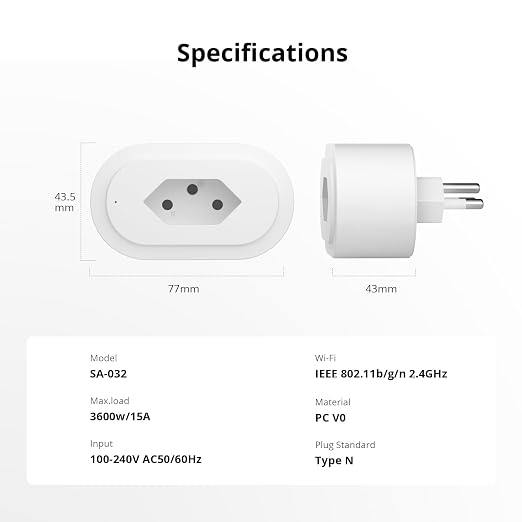 Smart Plug Compatible with Alexa and Google Home, WiFi Smart Outlet Socket Remote Control Timer Function, Only 2.4GHz Network