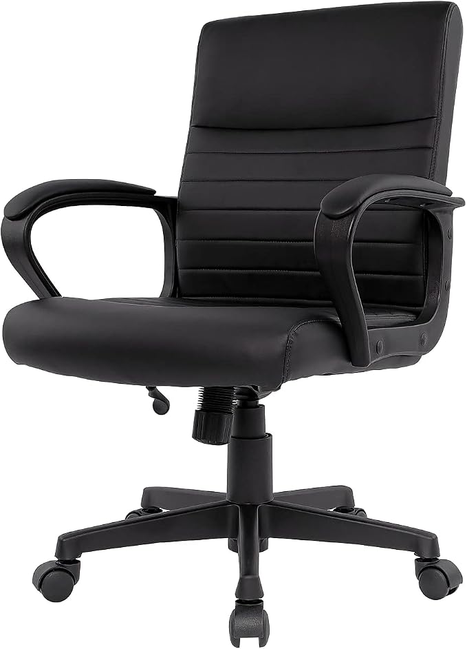 Staples Tervina Luxura Mid-Back Manager Chair, Black, 2/Pack