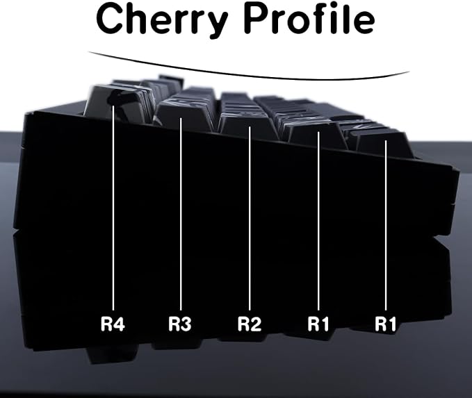 Tsungup PBT Keycaps - Side Print Keycap Set,135 Keys Bamboo Sea Custom Key caps Gradient Grey Shine Through Cherry Profile Keyboard Keycaps for Cherry MX Switches Mechanical Keyboards