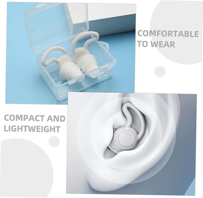 2pcs Noise Cancelling Soft Silicone Noise Blocking Sleep for Work Study Travel Pressure Relief for Adults Lightweight Portable Design for Quiet Rest and Focus