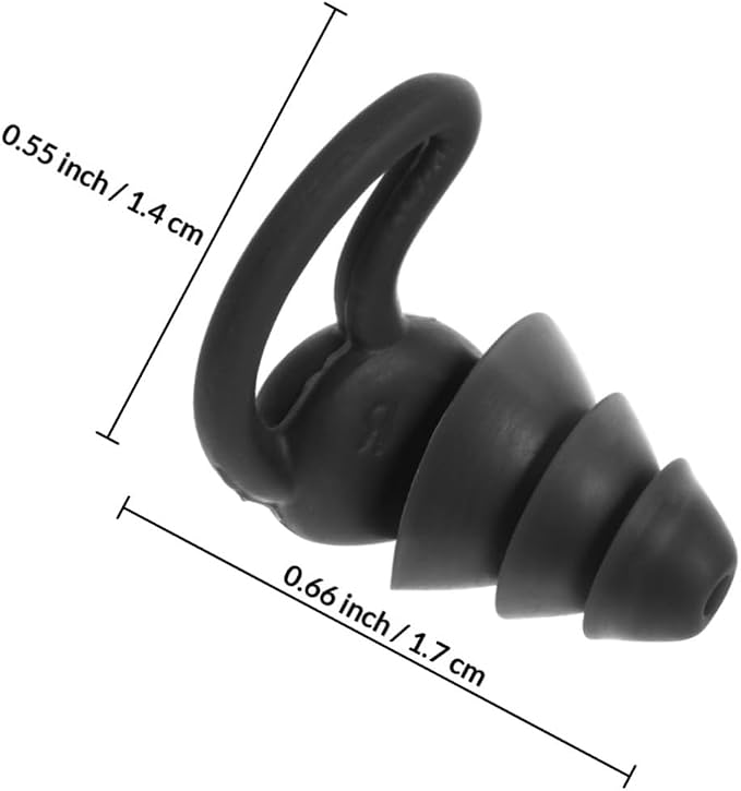 Noise Reduction Reusable Soft Silicone for Adults Women Men Comfortable Noise Prevention for Study Work Travel Lightweight Washable Black