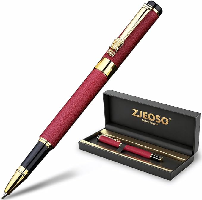 Luxury Pen,Best Luxury Ball Pen Gift Set for Women,Black Ink Fancy Pen Refillable for Executive Office,Professional,pretty pens,cool pens,Nice cute Designer Pen (Red)