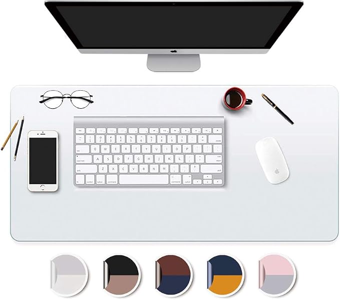 Desk Mat Clear Plastic Office Home Table Pad Blotter Mats Writing Desk Topper Protector with Mouse Pad for Laptop Computer Desktop Keyboard Pads Multifunctional Mat Transparent Wipeable PVC 17x36