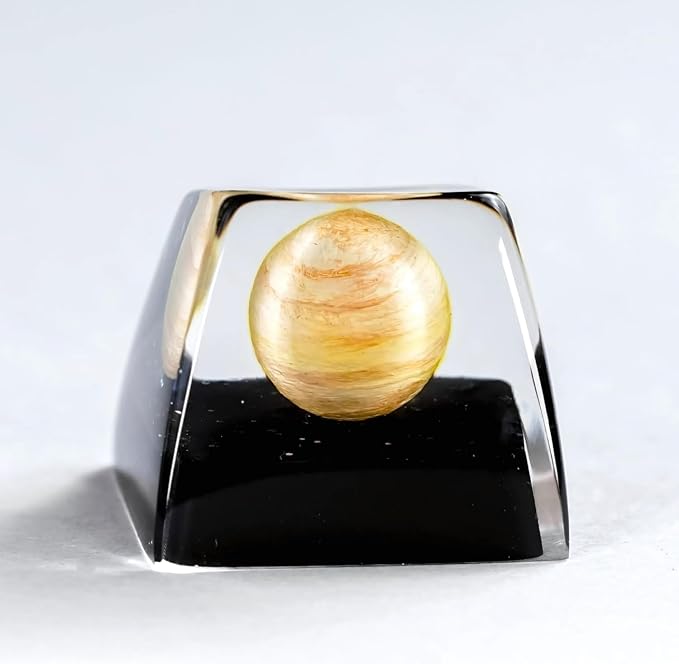 Jupiter Planet Artisan Keycap Solar System - 1U ESC, R1 SA Profile Custom Handmade Resin Cherry MX Switch Key Cap Mechanical Keyboard, Cool Tech Gifts for Men, Dad, Father, Gamer, Space Lover