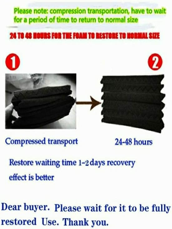 Burdurry 50 Pack Acoustic Panels Soundproof Studio Foam for Walls Sound Absorbing Panels Sound Insulation Panels Wedge for Home Studio Ceiling, 1" X 12" X 12" (Black&Blue)