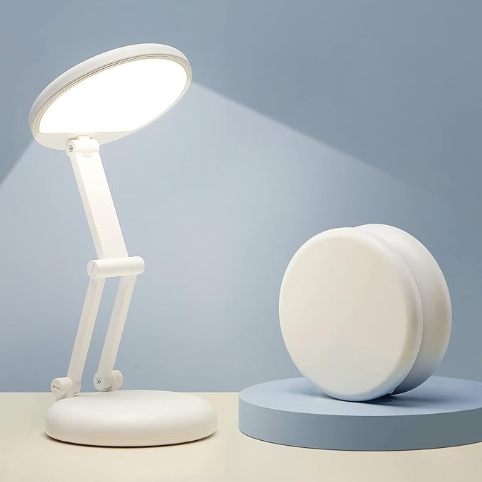 One Fire Rechargeable Table Lamp,Dimmable Cordless Lamp Desk Lamp for Dorm,3600mAh Battery Operated Lamp Rechargeable Lamp,Small Desk Lamp Portable Light for Office/Study/Nail/Craft/Puzzle(Warm Light)