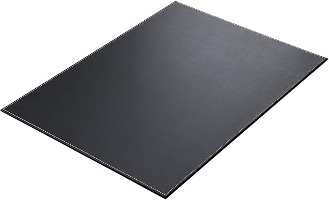 KINGFOM Desk Pad & Mat 24" x 18" Protector Large Mouse Pad PU Leather for Desktops and Laptops (Black)