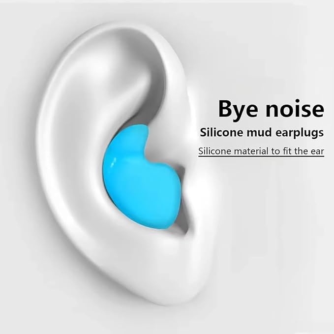 Moldable Silicone Noise Cancelling Earplugs 6 Pairs for Sleeping, Swimming, Shooting,Taking a Plane (Blue, One Size)