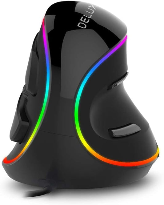 DELUX Wired Ergonomic Vertical Mouse, for Large Hands (M618PLUS RGB)