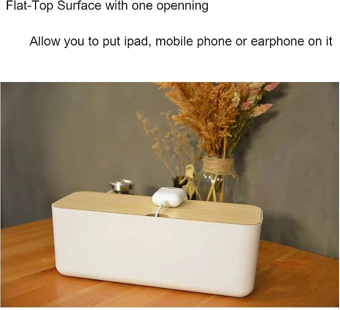 Cable Management Box| Power Stripe Organizer|Cord Organizer Box| Hide and Conceal Power Strips and Electrical Cords from TVs, Computers, and Desks| Keep Pets Safe