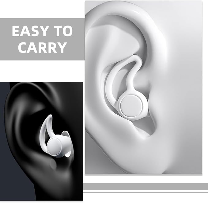 STAHAD 2pcs Silicone Noise Cancelling Soft Comfortable Musician for Work Study Nap Soundproof Noise Reduction White