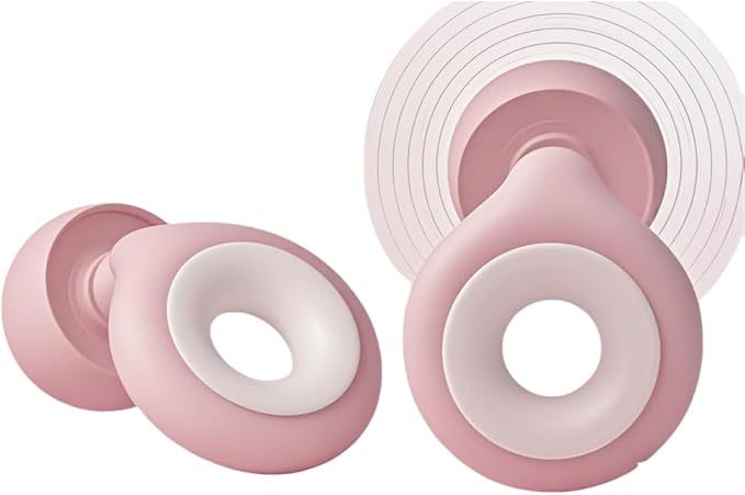 Sleep Noise Cancelling Earplugs Made of Silicone Soft Earplugs Provide Comfortable and Safe Protection for Hearing Make It The Main Force for Focused Learning and Work (Pink)