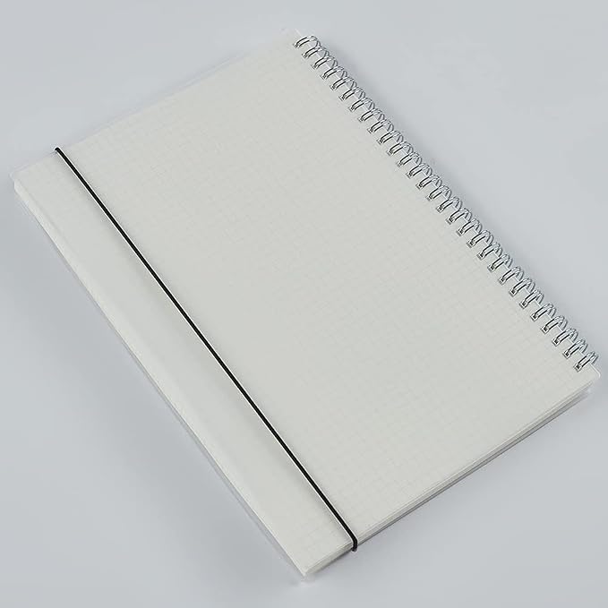 2 Pack B5 Spiral Bullet Dotted Journal with 120gsm Thick Paper, Dot Grid Spiral Notebook with Plastic Hardcover and Elastic Band Closure, 80 Sheets Per Pack 7.3X 10 inches