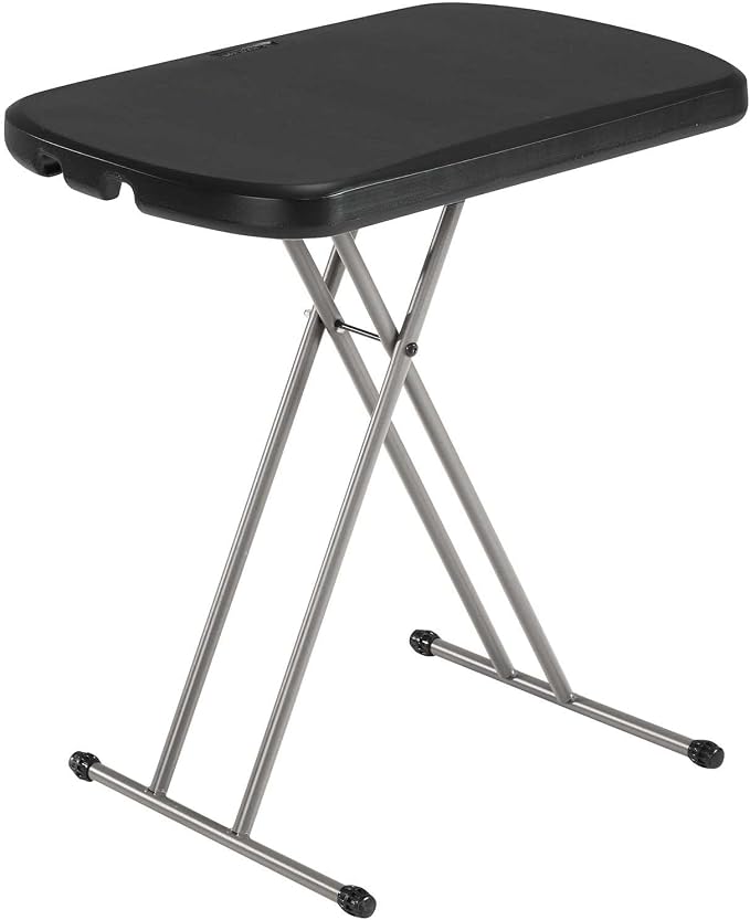 LIFETIME Adjustable Folding Laptop Table TV Tray, 26 Inch, Black