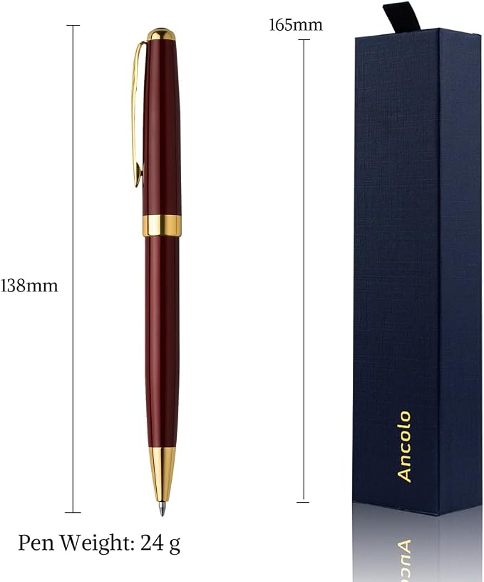 Ancolo Personalized Office Gift Pens Writing Set-Stainless Steel Fancy pens Custom with Your Name or Message, Perfect for Coworker/Friends/Manager/Lawyer/Professor 5PCS/Pack