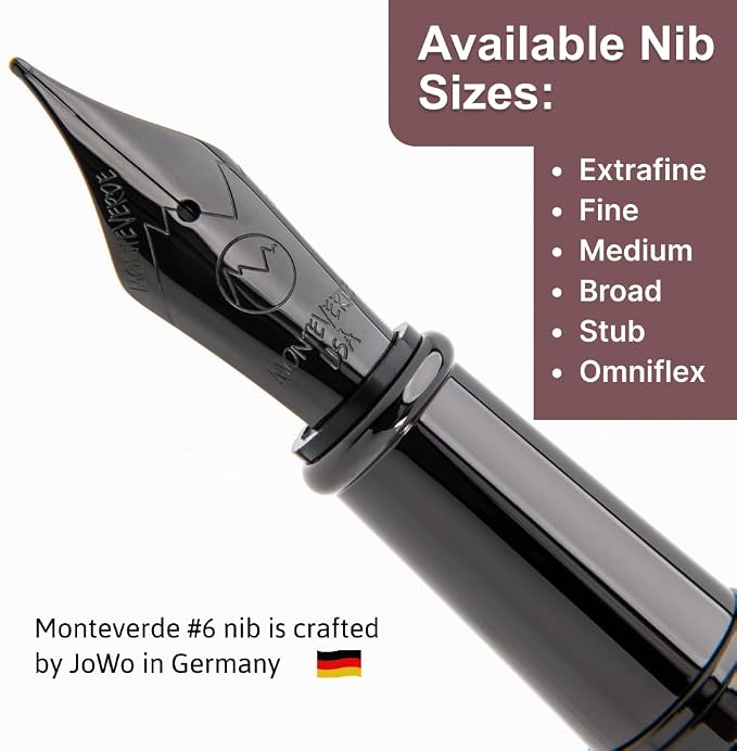 Monteverde USA Impressa 3+2 Piece Set (Fountain, Rollerball, Ball Pen) | Gunmetal/Red | Stub Nib | Large Luxury Gift Box with Free Ink & Gel Refill