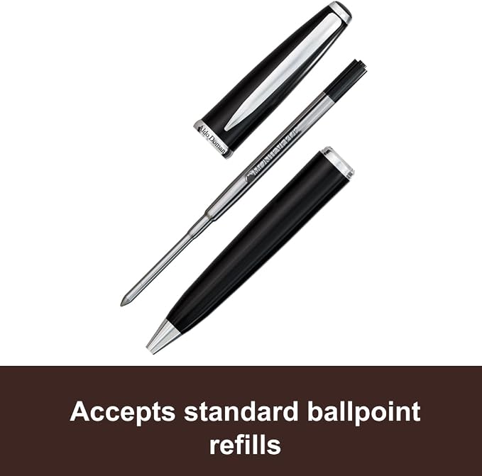 Monteverde USA Aldo Domani Ballpoint Pen - Black, Luxury Italian-Inspired Design, Smooth Writing Experience