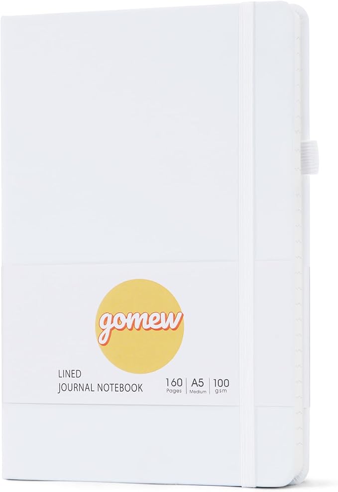 Dotted Journal Notebook A5, Dot Grid Bullet Journal for Women, 160 Pages with 100gsm Thick Paper for Journaling, Planning, Habit Tracking & Notes, Gift for Women, White