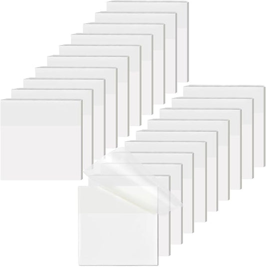 [1000 Sheets] Transparent Sticky Notes, 3x3 inch Clear Sticky Notes, Self-Adhesive Waterproof Translucent Sticky Notes for Annotation College School and Office Supplies