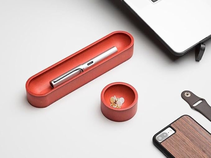 Desktop Organizer Set, Modern Black Plastic Storage Trays, Minimalist Office Pen Holder and Small Item Organizer for Desk, Countertop
