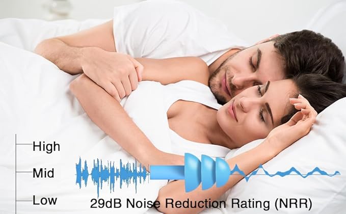 Noise Cancelling Ear Plugs with Cords 4 Pairs, Noise Reduction Soft Silicone Earplugs Waterproof Reusable Ear Plug for Sleeping, Snoring, Swimming, Study, High Fidelity Earplugs
