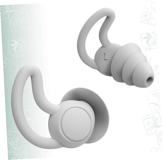 Noise Reduction Soft Reusable Silicone Sound Blocking for Adults Men Women Lightweight Comfortable Noise Prevention for Work Study Travel Grey
