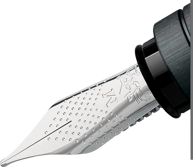 Faber-Castell Essentio Aluminum Black Fountain Pen - Fine Nib with Black Ink - Fine Writing Instruments