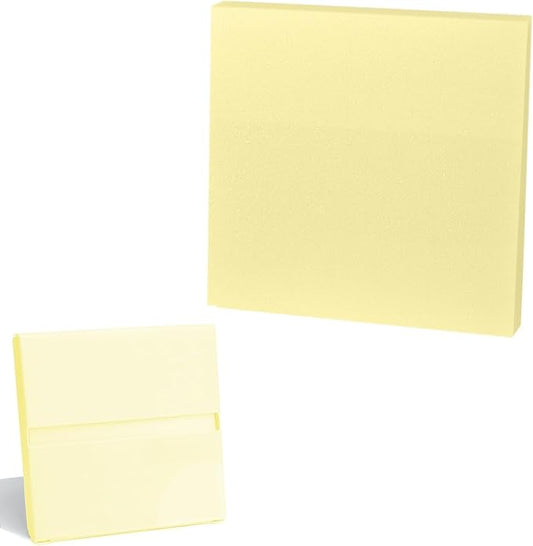 MOLOVA 100 Sheets Transparent Sticky Notes- 3x3 Inches, Pull-Out Design Self-Stick-Notes, Clear See Through, Waterproof, Easy to Post It for Office, Home, Notebook, Meeting, Reusable（Yellow Pop-up）