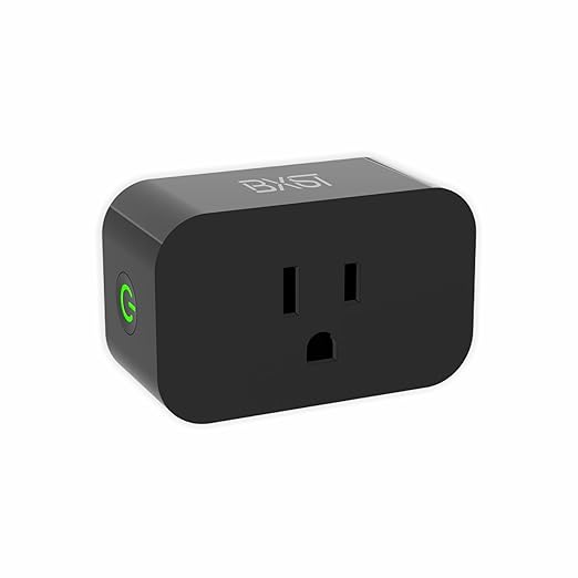 BXST WiFi Smart Plug 15A 1800W, Smart Outlet with Timer & Countdown, Voice Control with Alexa & Google Home, 2.4GHz WiFi Socket for Home Appliances, No Hub Required, CE FCC Listed, Black, 1 Pack