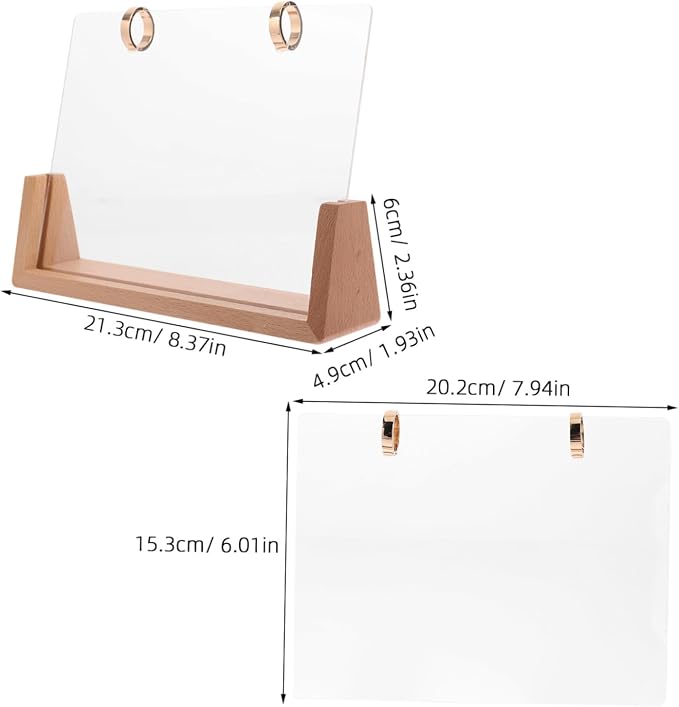 NUOBESTY 1set Wooden Desk Calendar Base Support for Daily Use Sturdy Structure for Photos Notes Quick Assembly Versatile Display Stand for Home Office
