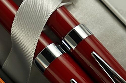 Cross Executive Companion Limited Edition Plasma Red Barrel and Extremely Polished Appointments, Cross Signature Mid-Ring Medium Nib Fountain Pen and Ballpoint Set