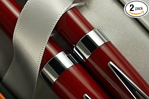 Cross Executive Companion Limited Edition Plasma Red Barrel and Extremely Polished Appointments, Cross Signature Mid-Ring Medium Nib Fountain Pen and Ballpoint Set