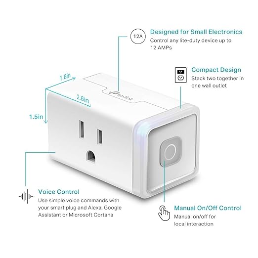 Kasa Smart Plug HS103P4, Smart Home Wi-Fi Outlet Works with Alexa, Echo, Google Home, No Hub Required, 15 Amp, UL Certified, 4-Pack, White