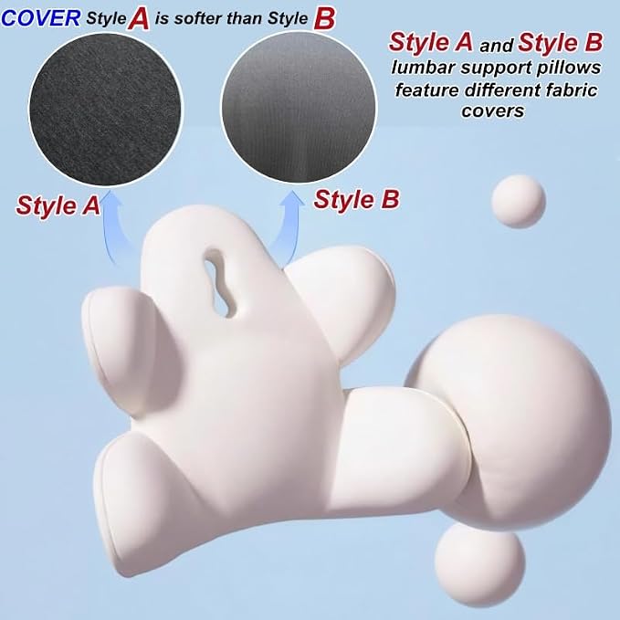 Lumbar Support Pillow for Office Chair, Back Pillow Lumbar Support for Car, Chair, Sofa - Improve Lower Back Pain Relief & Sitting Posture, Memory Foam Back Cushion for Long Sitting (B-Coffee)