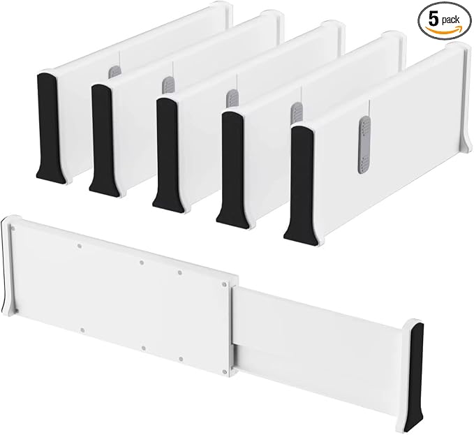 5-Pack Adjustable Drawer Dividers: The Ultimate Clutter-Free Solution