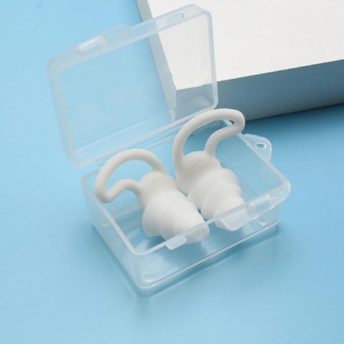 STAHAD 2pcs Silicone Noise Cancelling Soft Comfortable Musician for Work Study Nap Soundproof Noise Reduction White