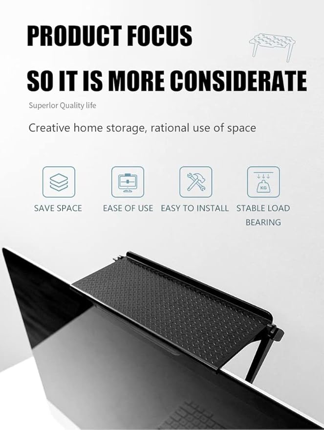 2 park TV Top Shelf apple tv mount Monitor Shelf Screen Storage Shelf floating tv stand Router Shelf Adjustable Mount for Media Box, Game Console, Router TV, Camera Frames Remote 11.8 X 4.7 inch