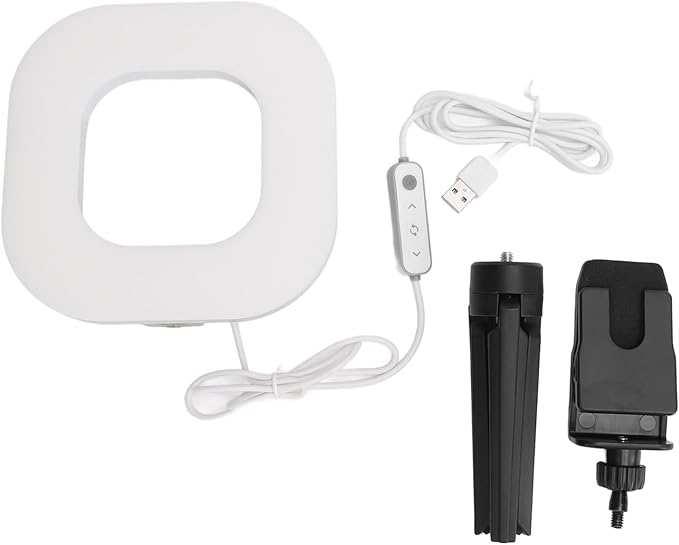 Video Conference Lighting Kit, 1500LM 10 Brightness Level 5 Color 72 LEDs Rings Light, Clip On Laptop Lamp with Tripod for Live Streaming Makeup
